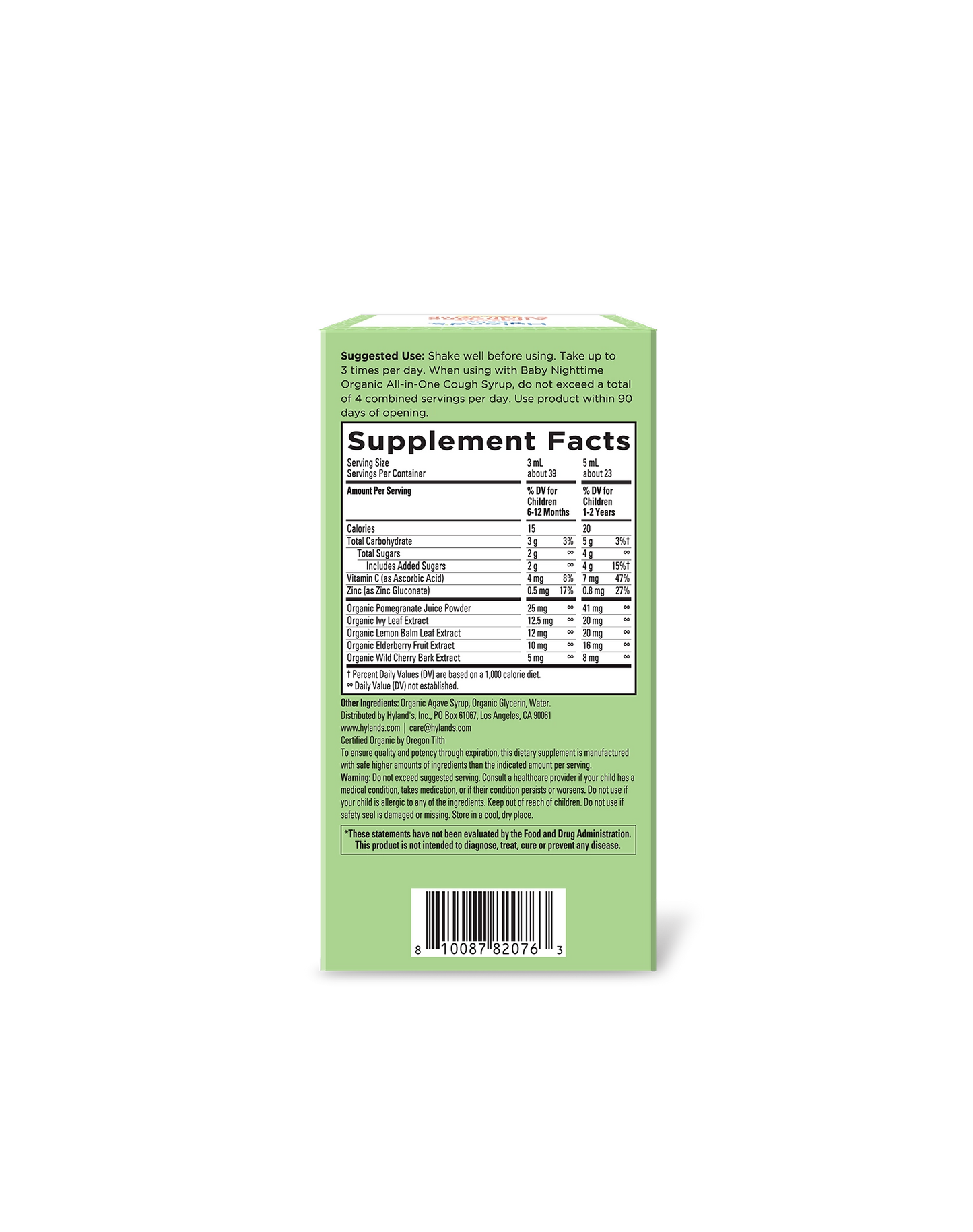 Organic Baby All-in-One Cough Syrup Daytime