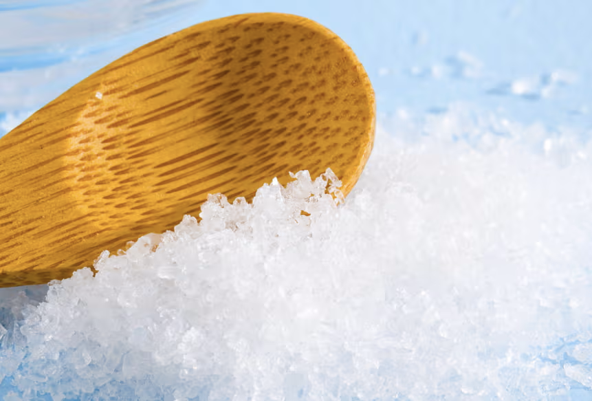Spoon in pile of salt