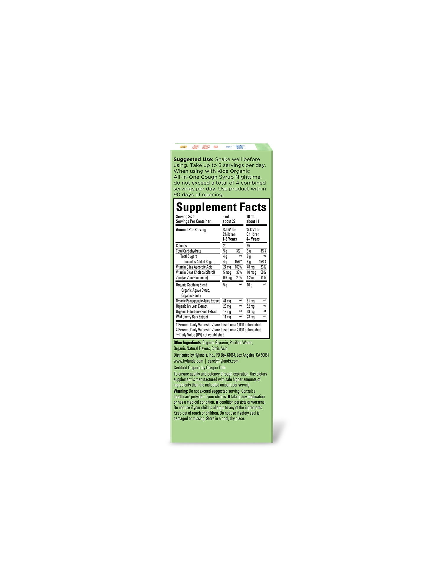 Organic Kids All-in-One Cough Syrup Daytime